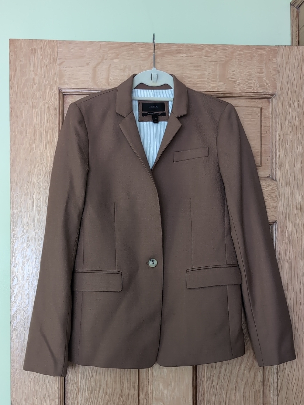 J. Crew Women's Camel Brown Wool Blend Single-Button Tailored Regent Blazer